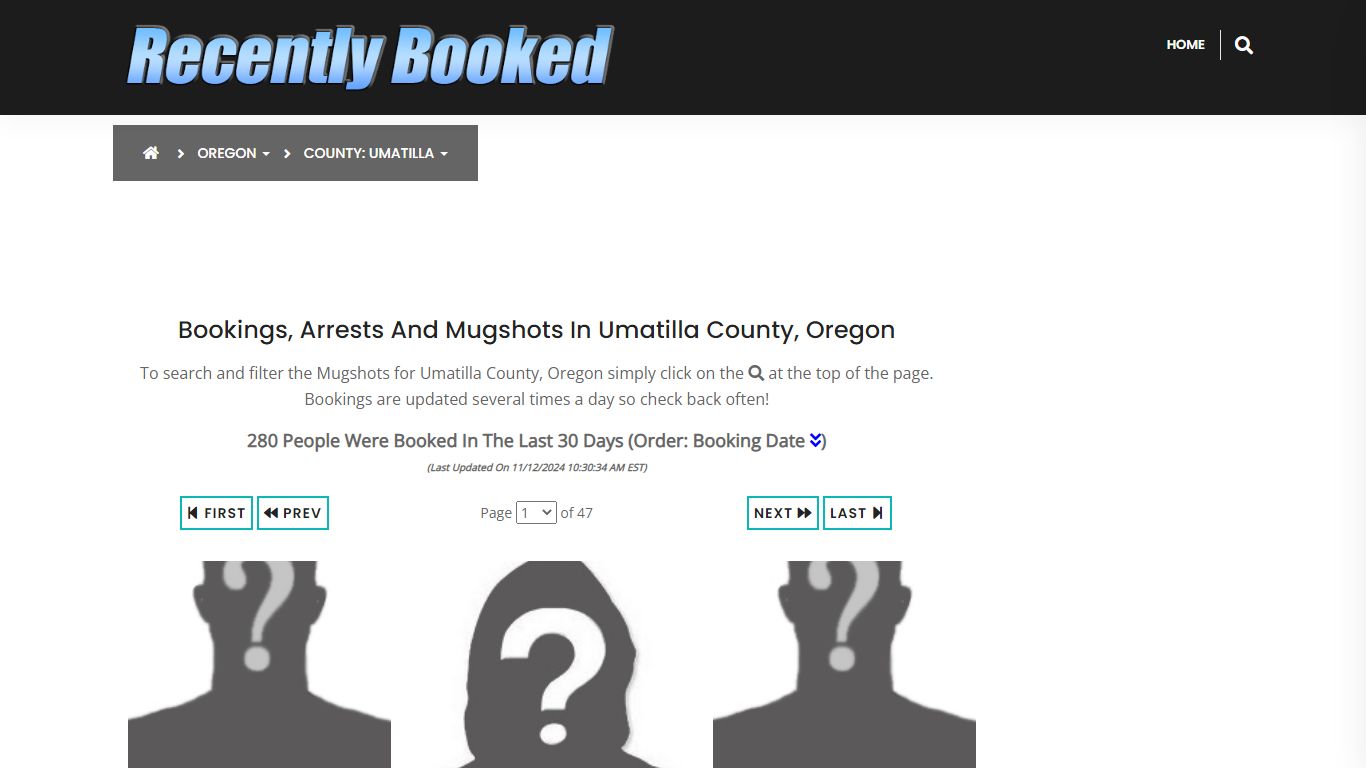 Bookings, Arrests and Mugshots in Umatilla County, Oregon - Recently Booked