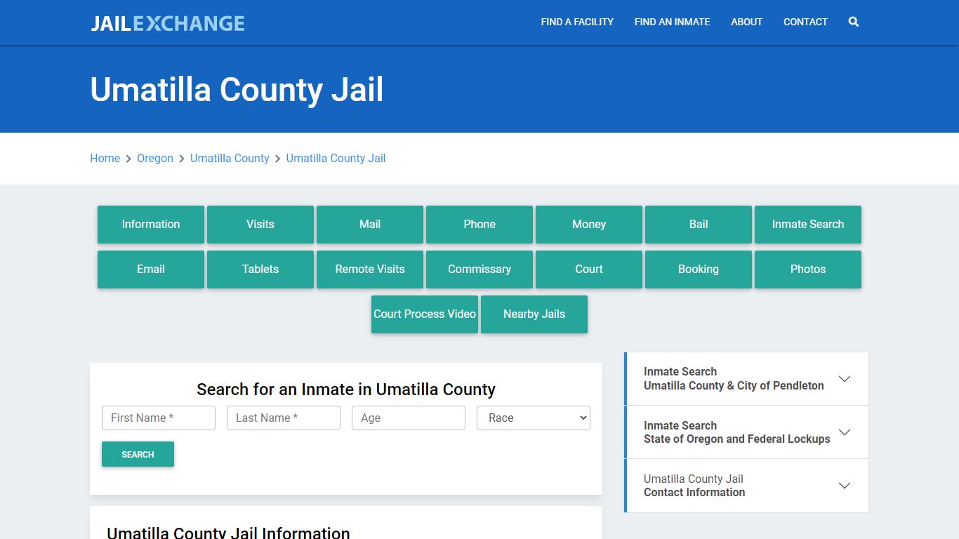 Umatilla County Jail Roster Lookup, OR, Inmate Search